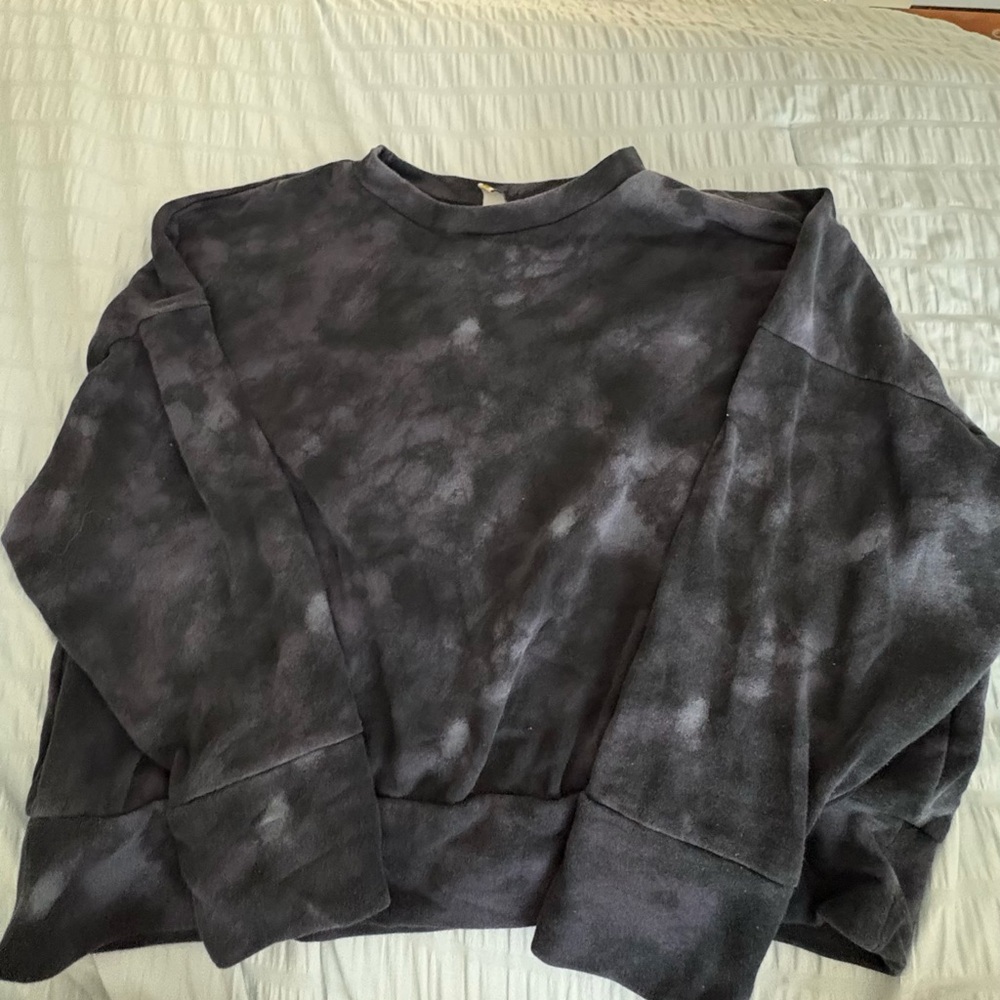 Men's Washed Crewneck Sweatshirt - Charcoal Tie-Dye